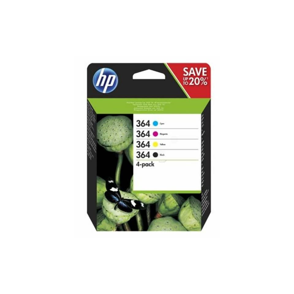 HP-Tintenpatrone, 364 Cyan Magenta Gelb Schwarz, 4er-Pack, Druckertinte, Mehrfarbige Patrone
