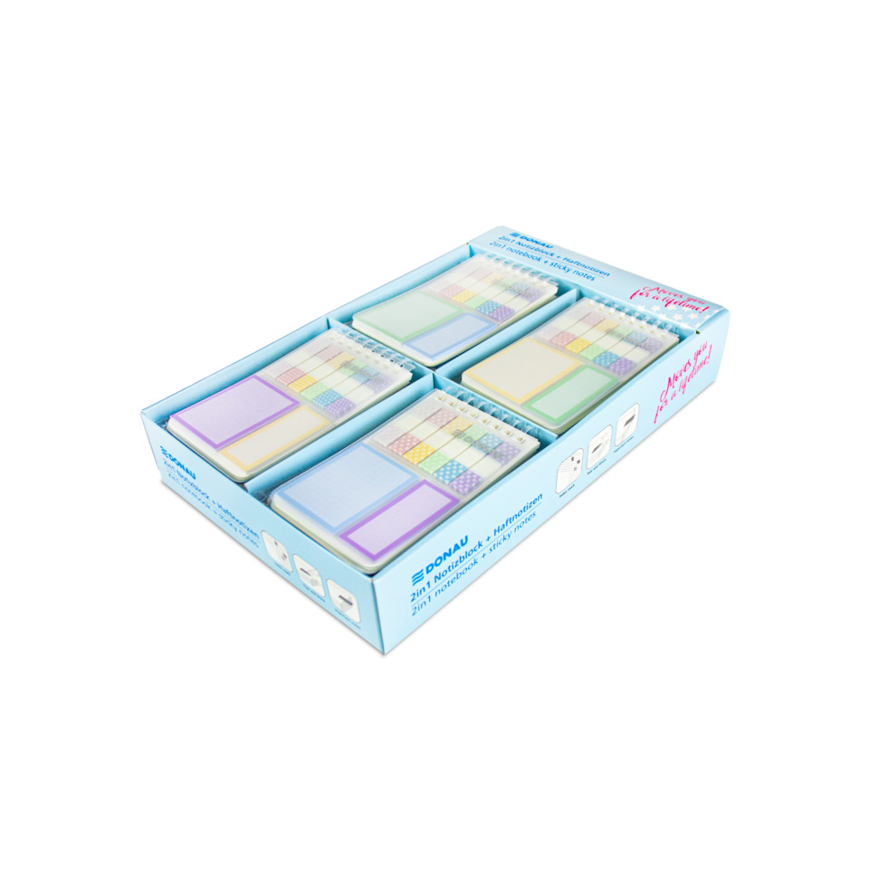 Notizbuch-Set, Sticky notes, Kaschierte Notizblöcke, Pastellfarben, Mini-Notizhefter