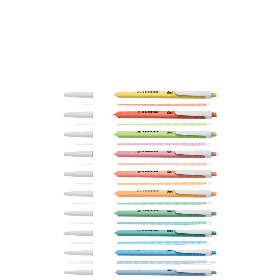 highlighter, marker, zweischicht, bunt, set