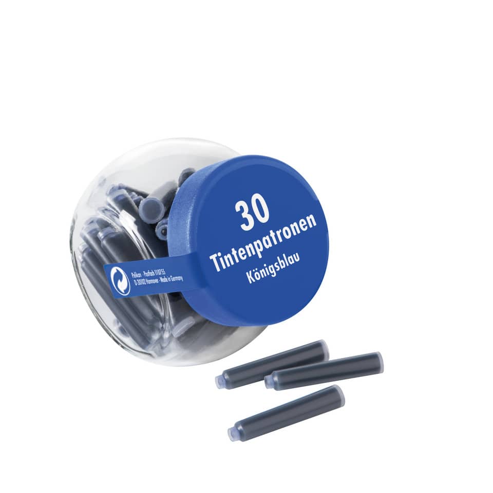 Tintenpatronen, Königsblau, 30 Patronen, Kugelfüller, Druckertintenkarte