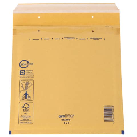 Luftpolstertasche Classic 5/E, 240x275mm, 100 Stück, braun AROFOL 2FVAF000005