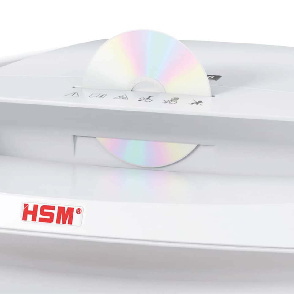 Papiertonne, Schwarz/weiß, Deckel, Roter Schriftzug, HSM