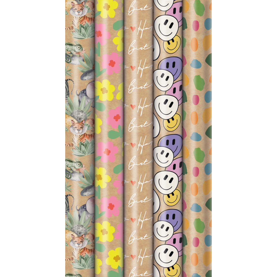 papierrollen, verpackungspapier, blumenmuster, tiermuster, sonstige dekor
