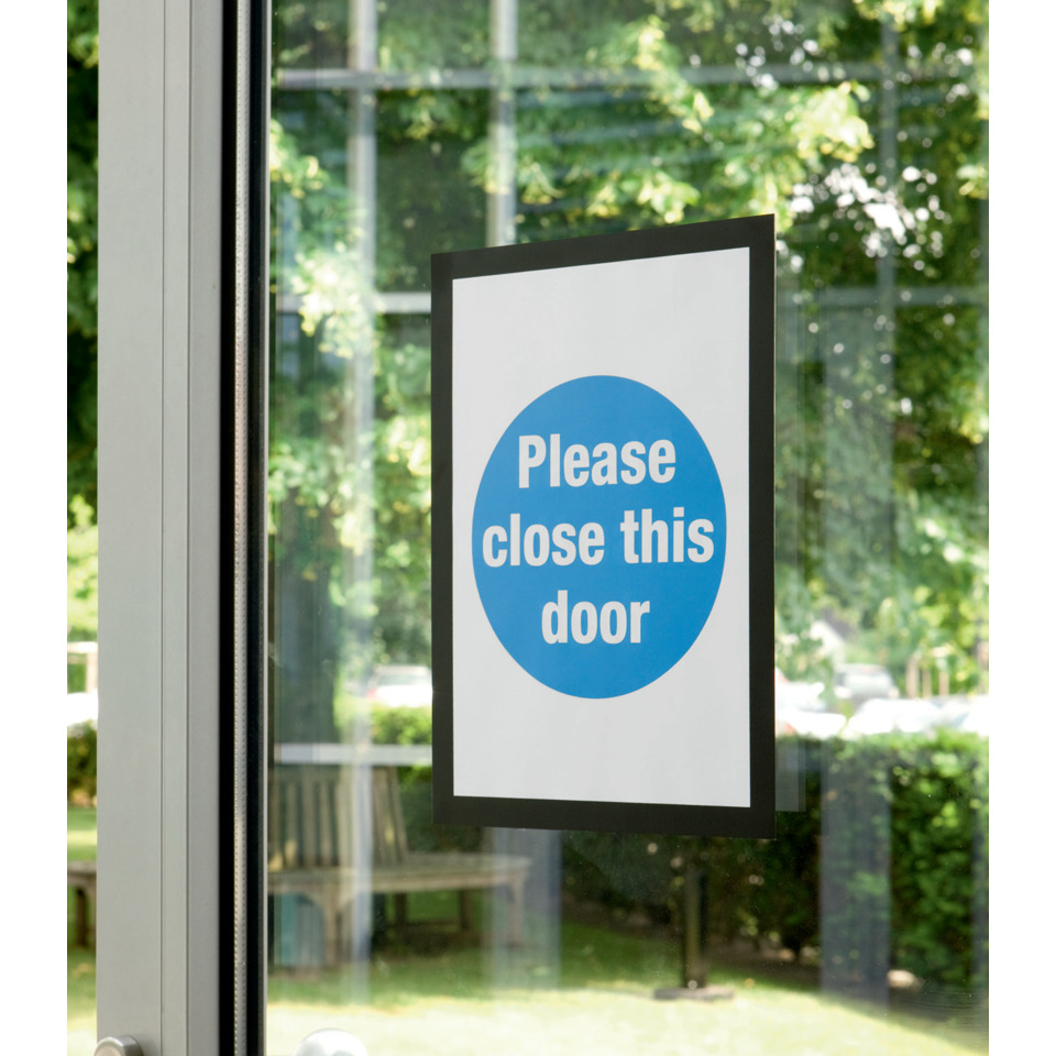 Türschild, Bitte schließen Sie diese Tür, Blauer Kreis, Glass-Tür, Beschilderung