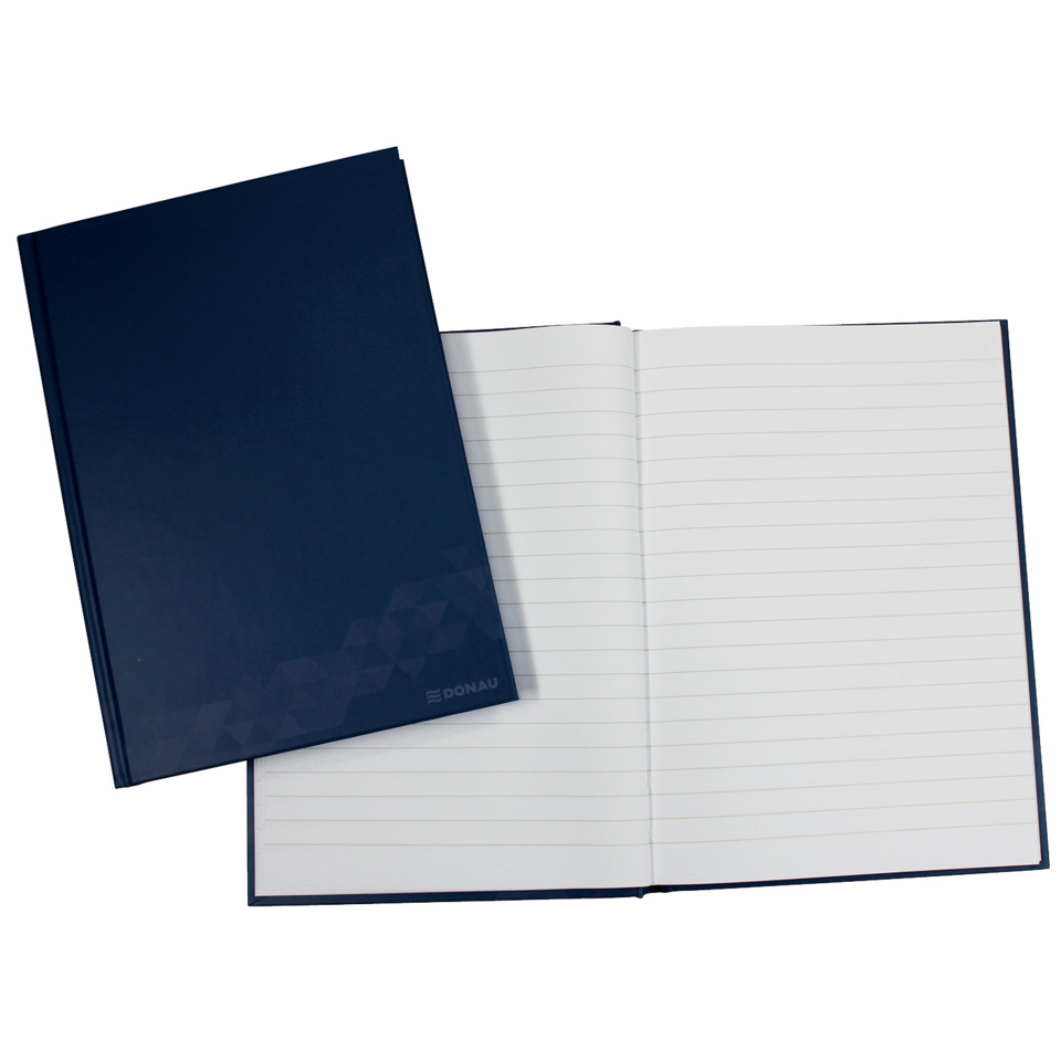 Notizbuch, Kladde, Linienheft, Hardcover, Blau