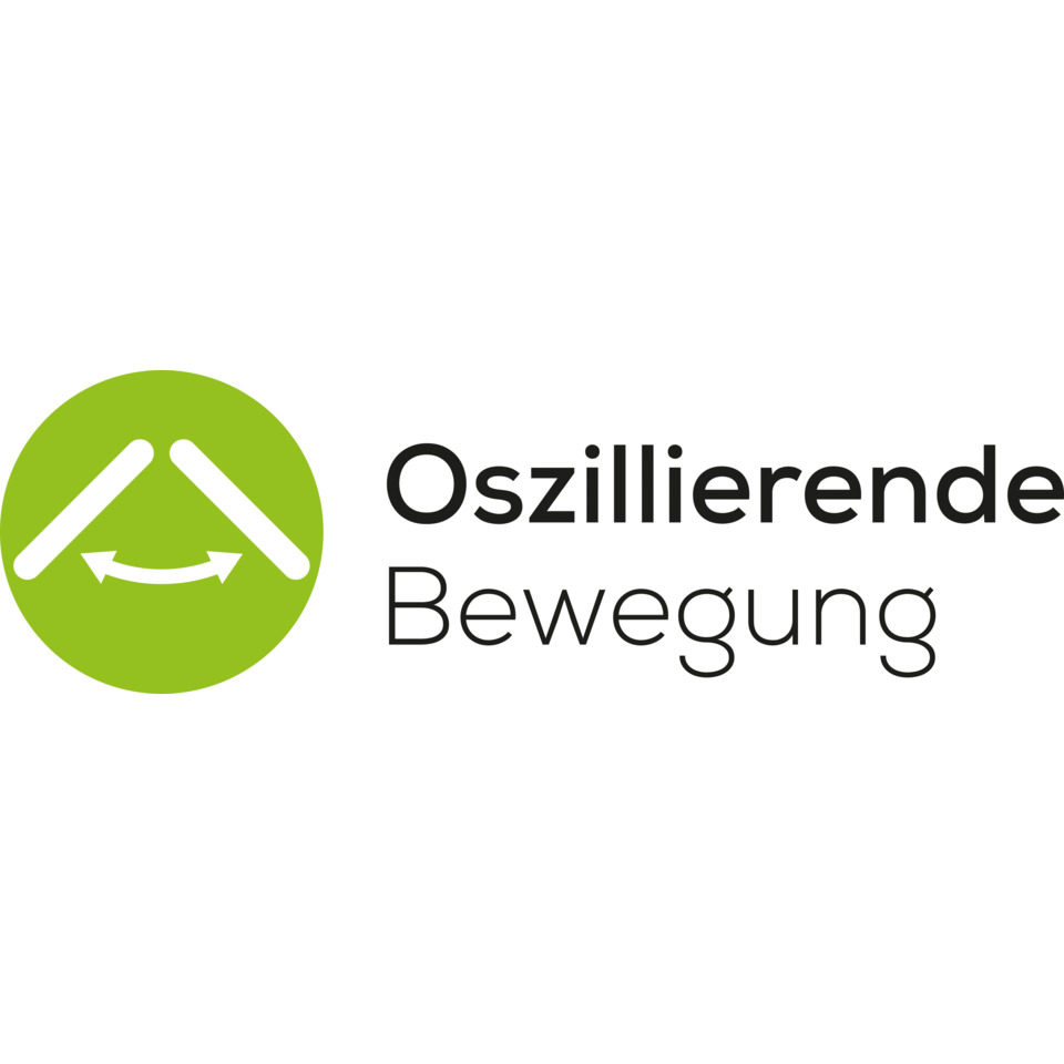 Logo, grüner Kreis, Pfeile, Bewegung, Text