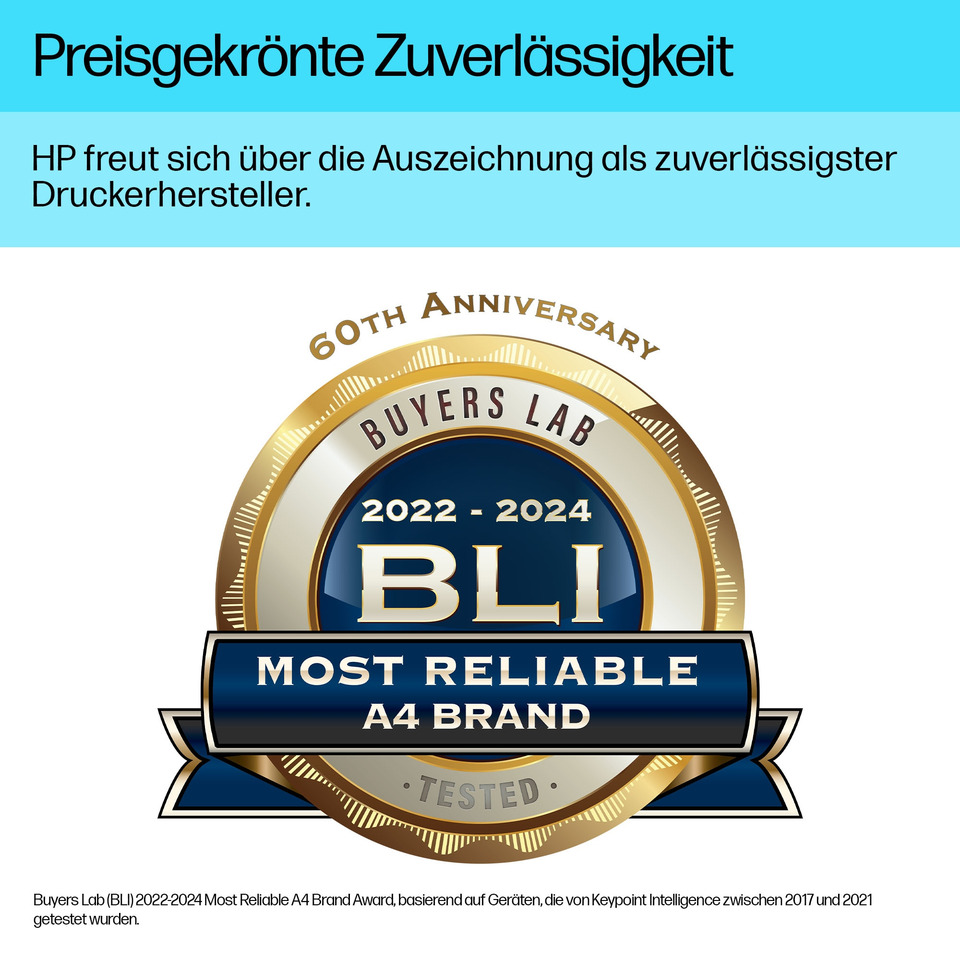 A4 Badge, Auszeichnungs-Siegel, Zuverlässigste, 60. Jubiläum, Blau-Goldenes Abzeichen
