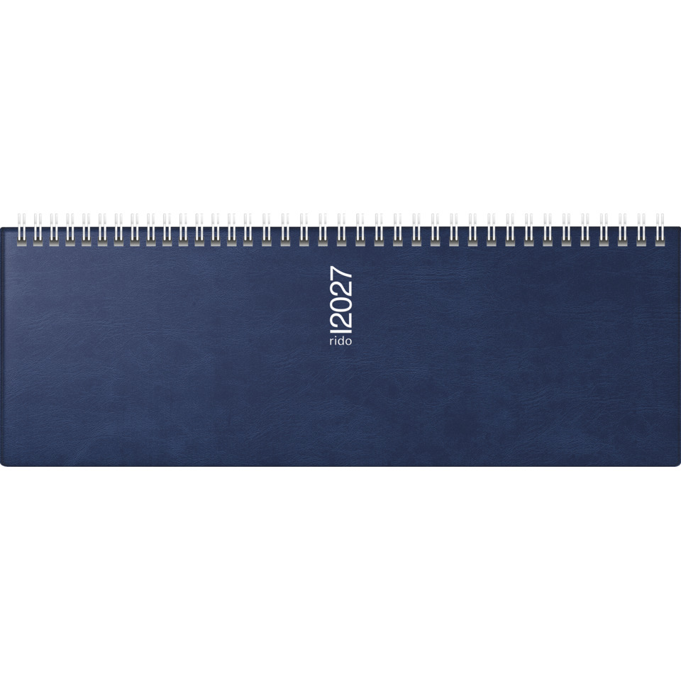 kalender, terminkalender, spiralbindung, lederoptik, blau