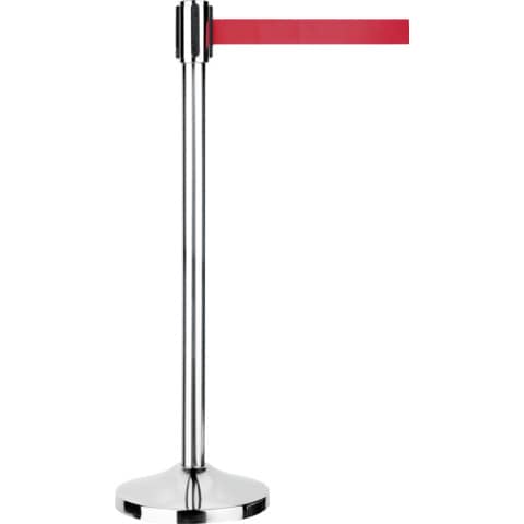 Gurtständer, Innenbereich, 50 mm, 3 m lang, Chrom mit rotem Gurt ALCO 8030