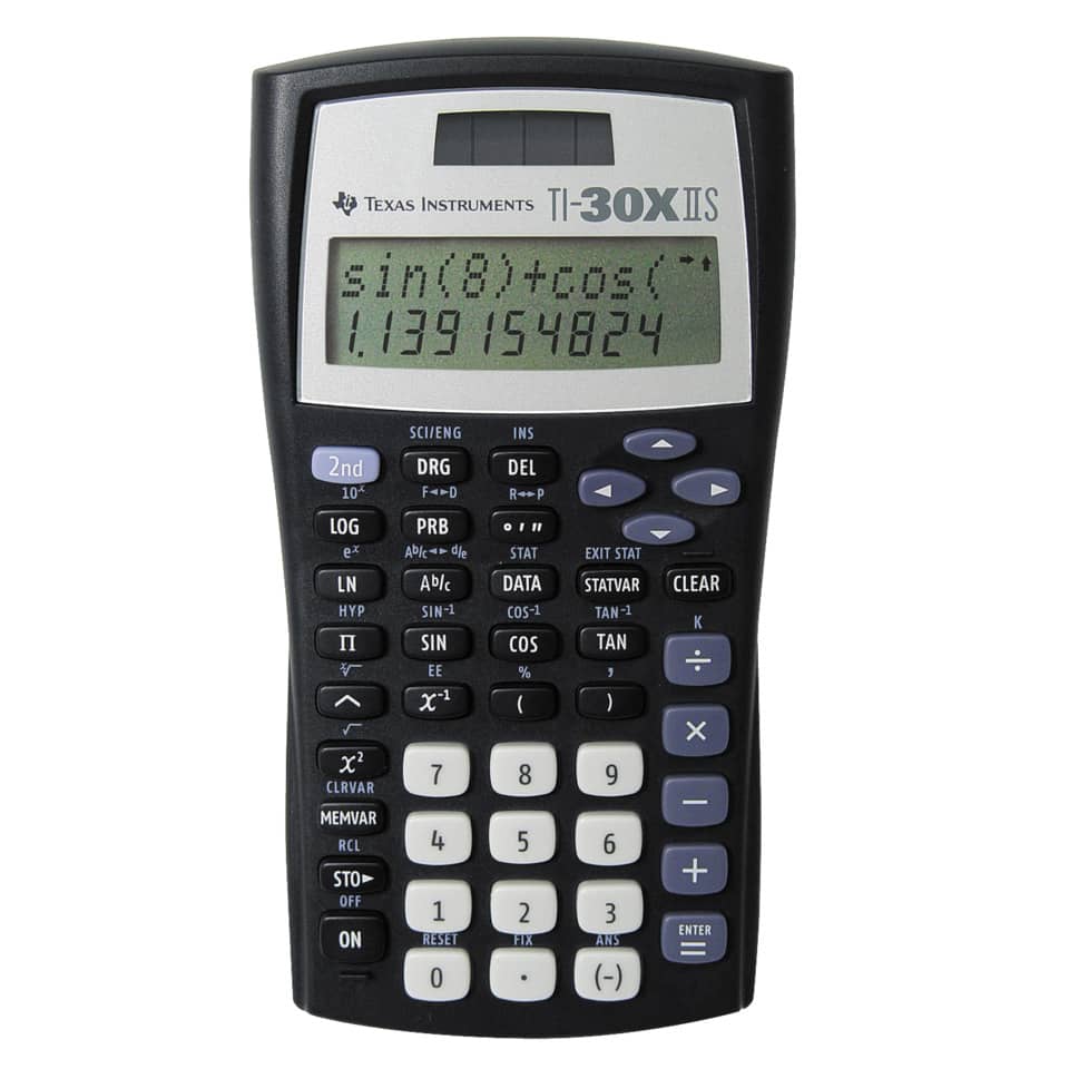 Taschenrechner, TI-30X IIS, wissenschaftlicher Rechner, Display, Tastenfeld