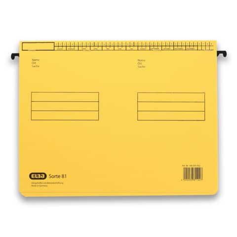 Hängehefter Sorte 81, A4, 250g/m², kfm-/Amtsheftung, gelb ELBA 100555352