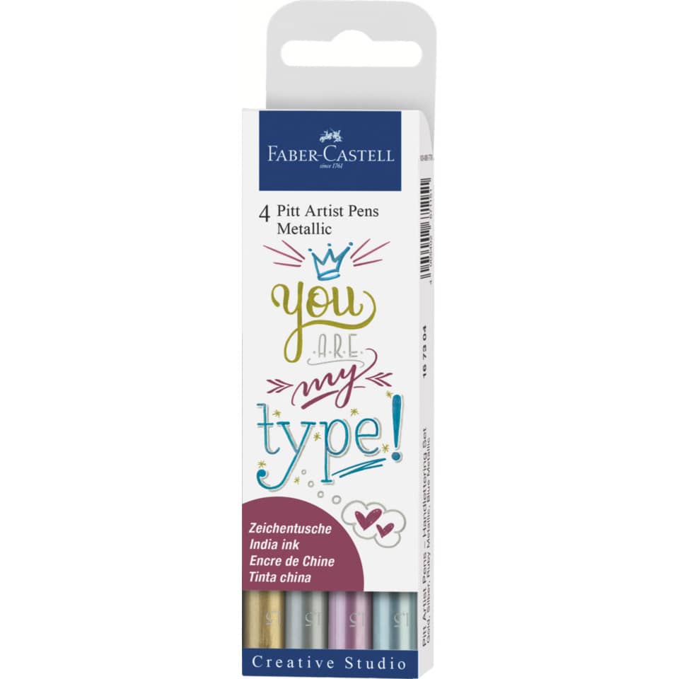 Pitt Artist Pens, Metallisch, Satz, 4er Pack, Stiftset