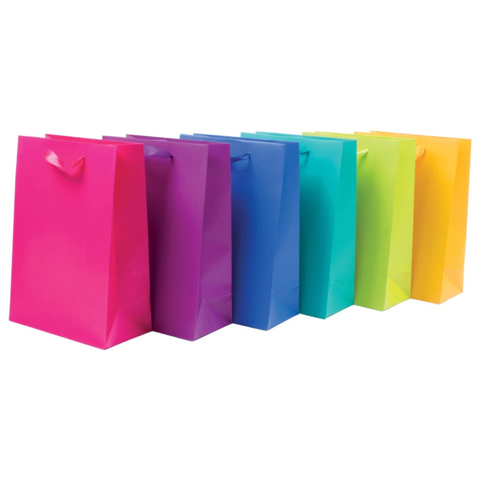 Geschenkbeutel, Geschenktüten, Papierbeutel, bunte Tüten, Farbenvielfalt