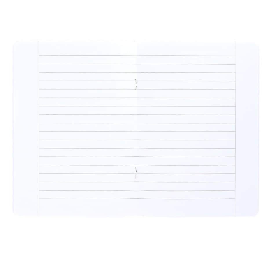 Notizbuch, lineares Papier, weiß, Kartonumschlag, gerillte Linien