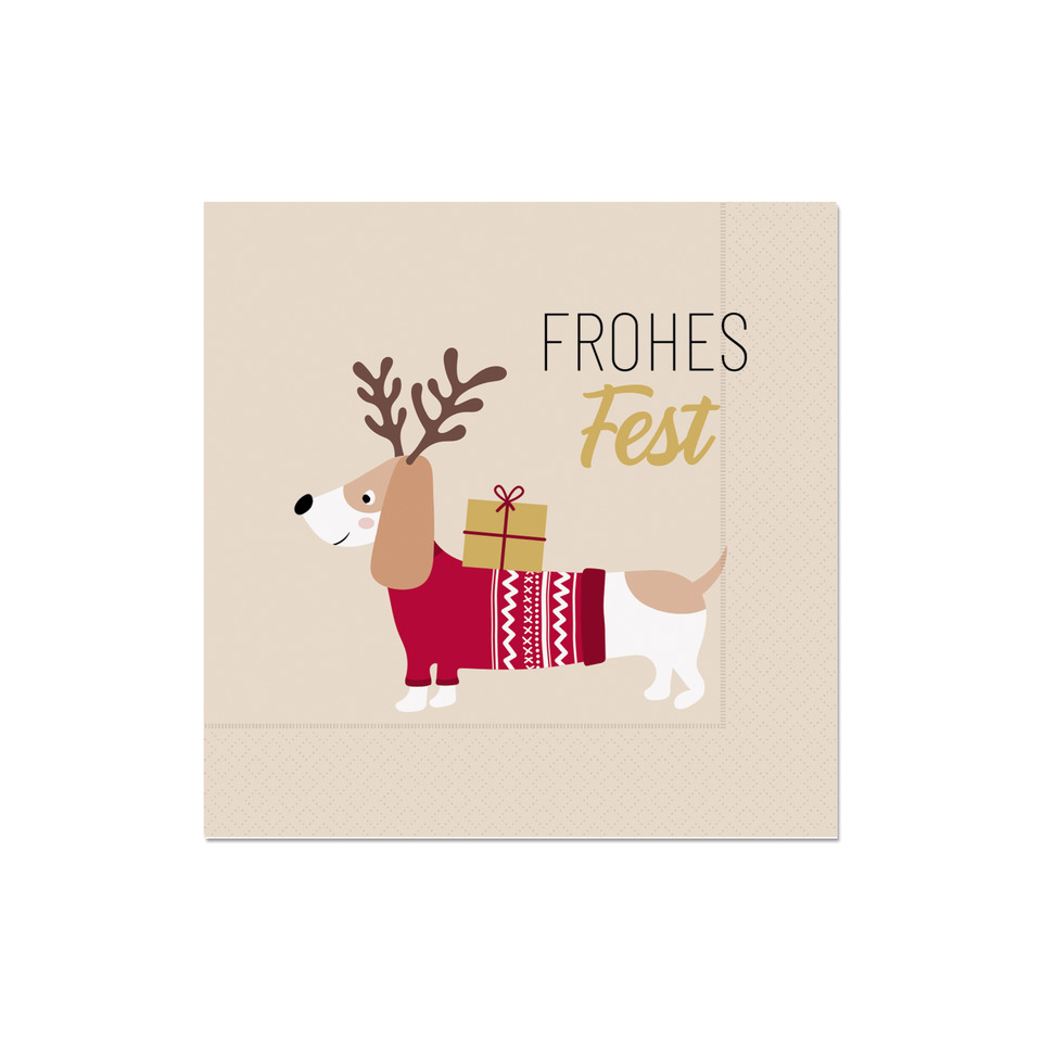 weihnachtskarte, hund, deko, geschenk, fest