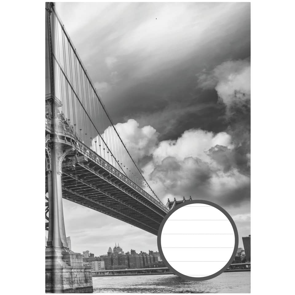 Brücke, Suspension, Stadtlandschaft, Fluss, Schwarz-Weiß