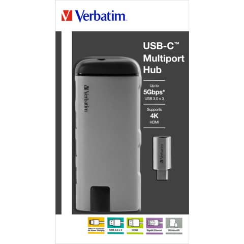 USB-Hub 3.1-C silber VERBATIM VER49142