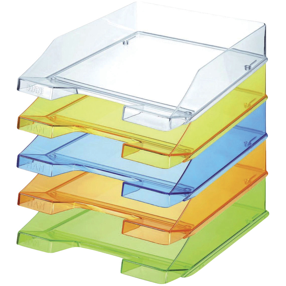 Schubladenbox, Ablagekorb, Sortierkasten, Transparent, Mehrfarbig