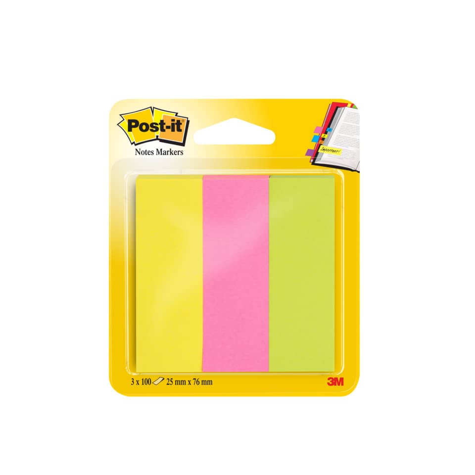 Post-it, Notizzettel, Haftnotizen, Mehrfarbig, 3 Farben