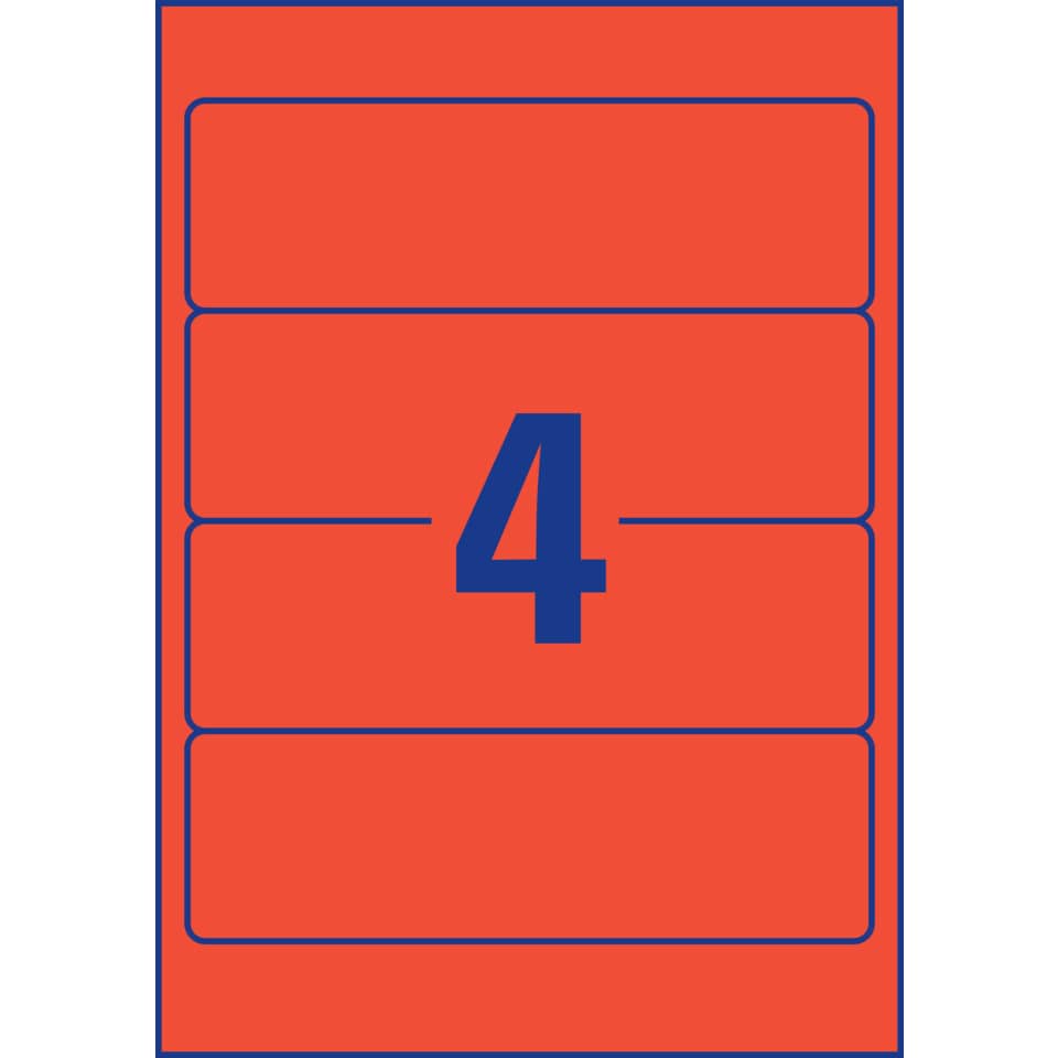 poster, graphic, number 4, orange, blue border