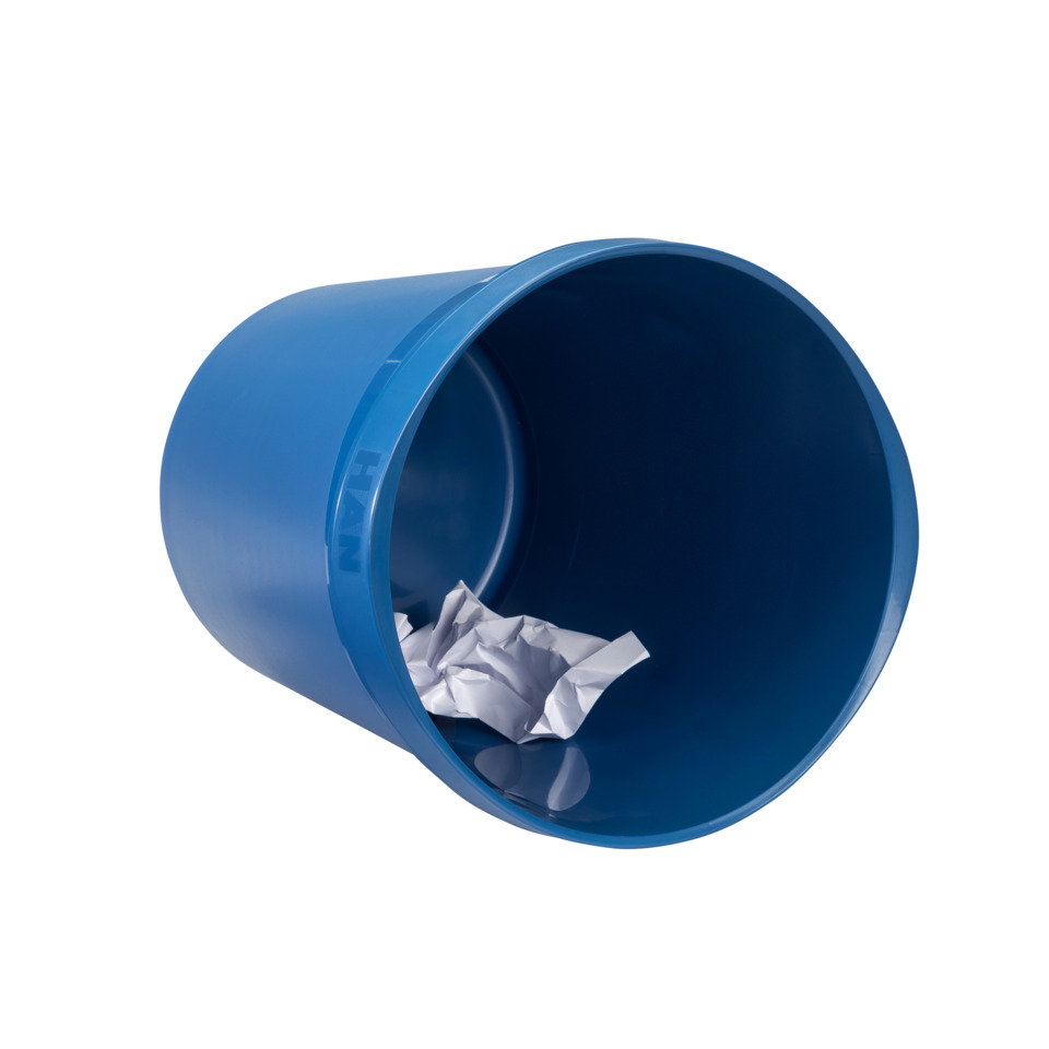 Mülltonne, Abfalleimer, Blue trash can, Rund, Papiermüll