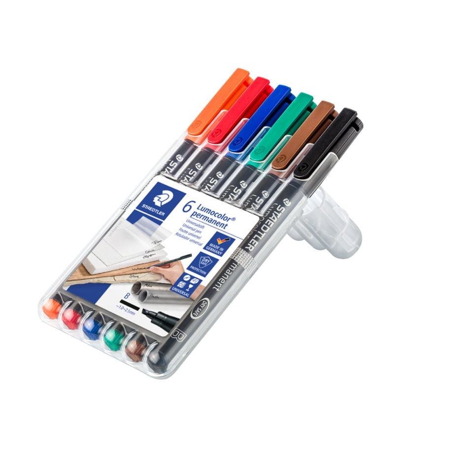 Filzstifte, Markerset, 6-Farben, LumoColor, Permanentmarker