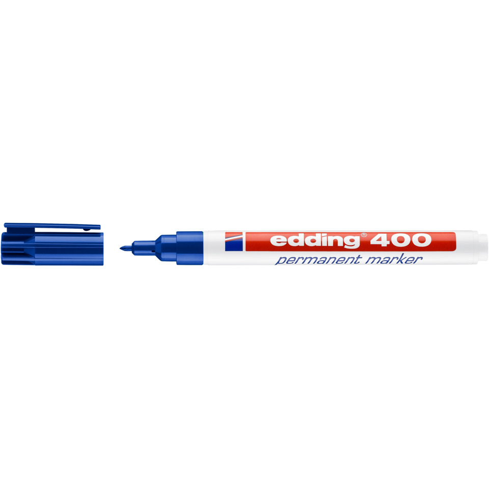 Permanentmarker, Markerstift, Blau, Feiner Punkt, Edding 400