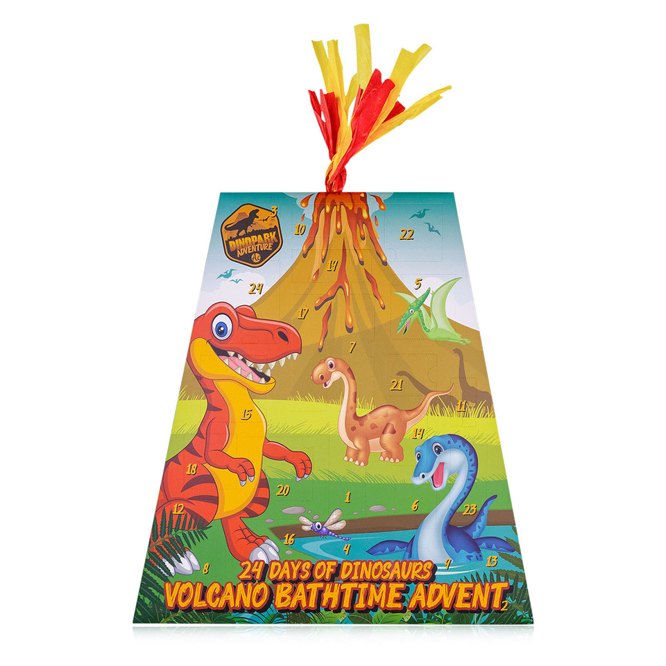 dinosaurs, volcano, adventskalender, box, band