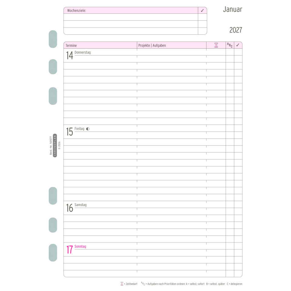 Kalender, Tagesplaner, Wochentage, Monatsansicht, Dimensional Planner